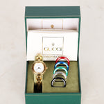 Gucci Multicolor Bezel Gold Watch