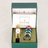 Gucci Multicolor Bezel Gold Watch