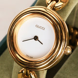 Gucci Multicolor Bezel Gold Watch