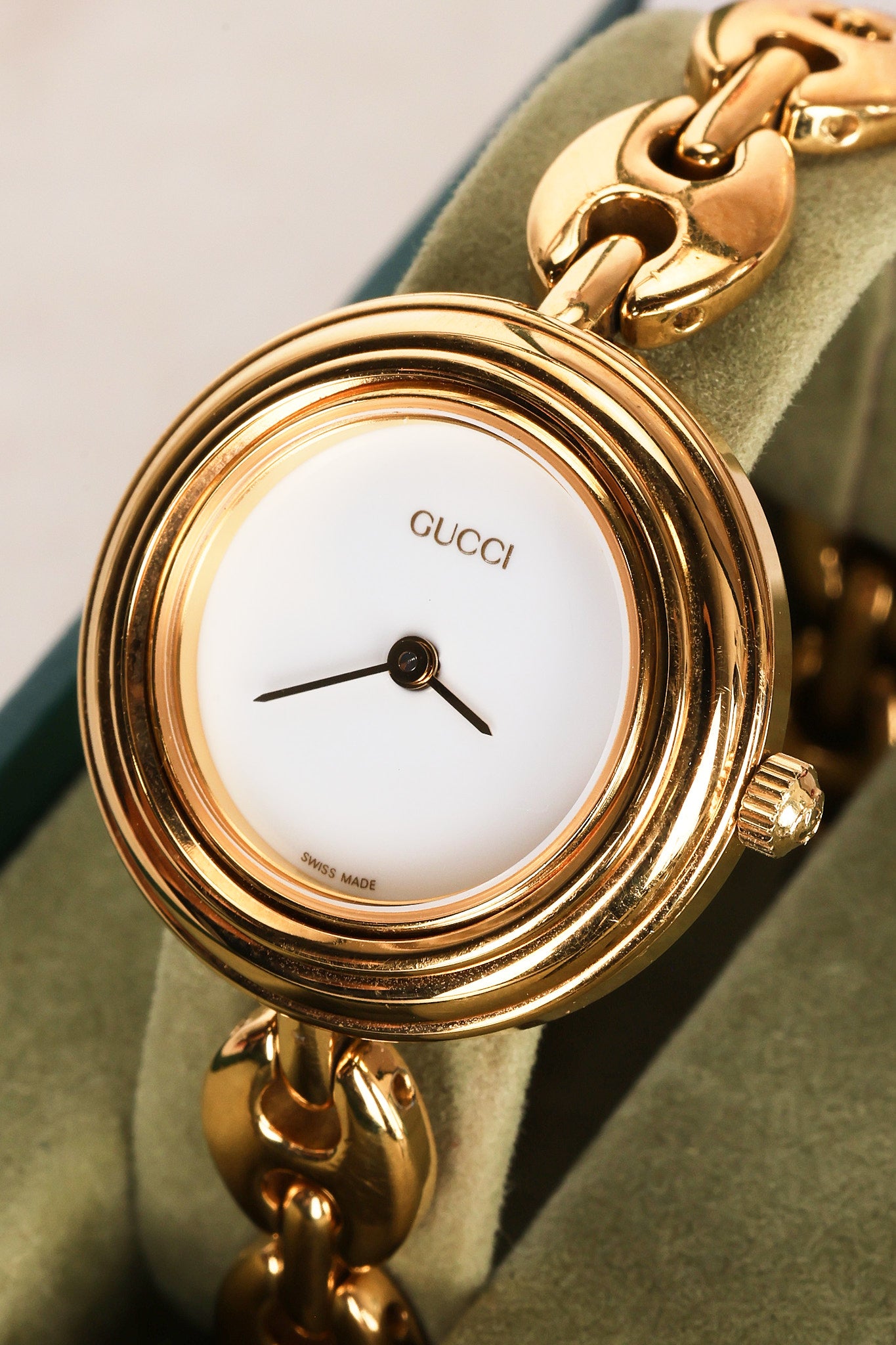 Gucci Multicolor Bezel Gold Watch