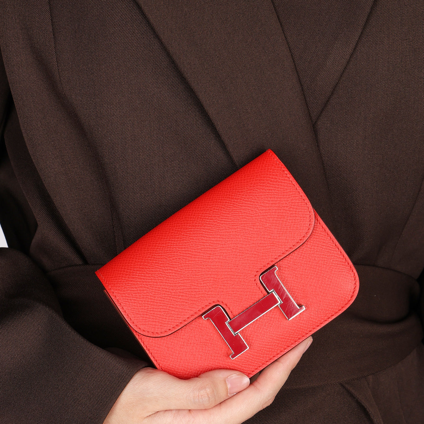 Hermès Constance Slim Wallet Rouge De Coeur Epsom 2021 PHW