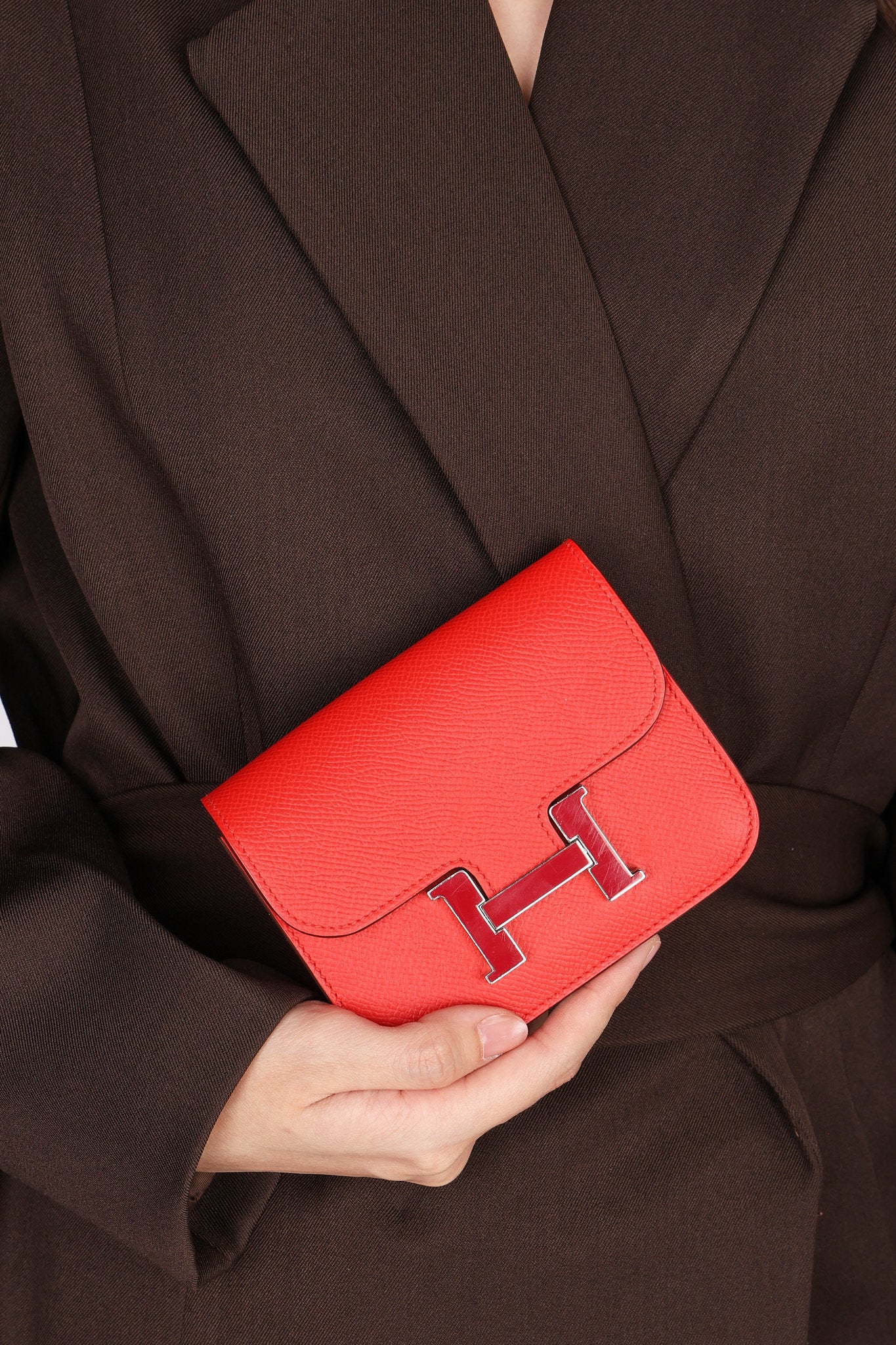 Hermès Constance Slim Wallet Rouge De Coeur Epsom 2021 PHW