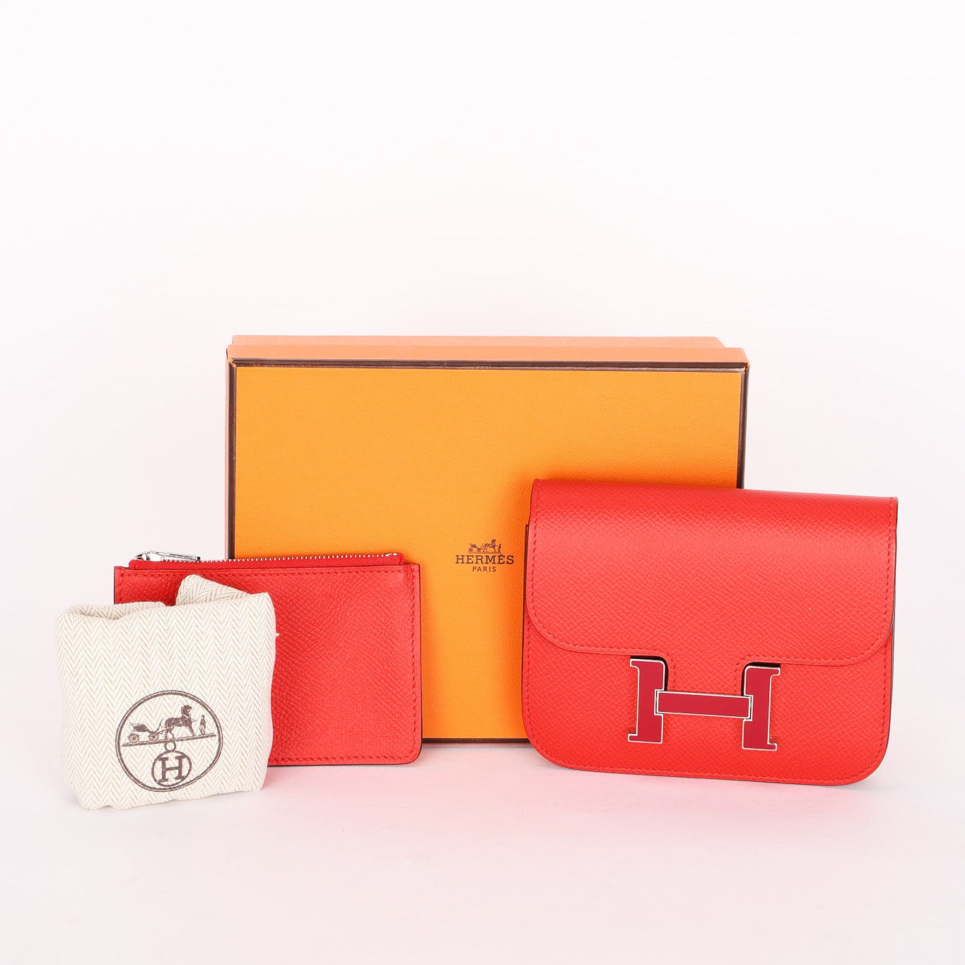 Hermès Constance Slim Wallet Rouge De Coeur Epsom 2021 PHW