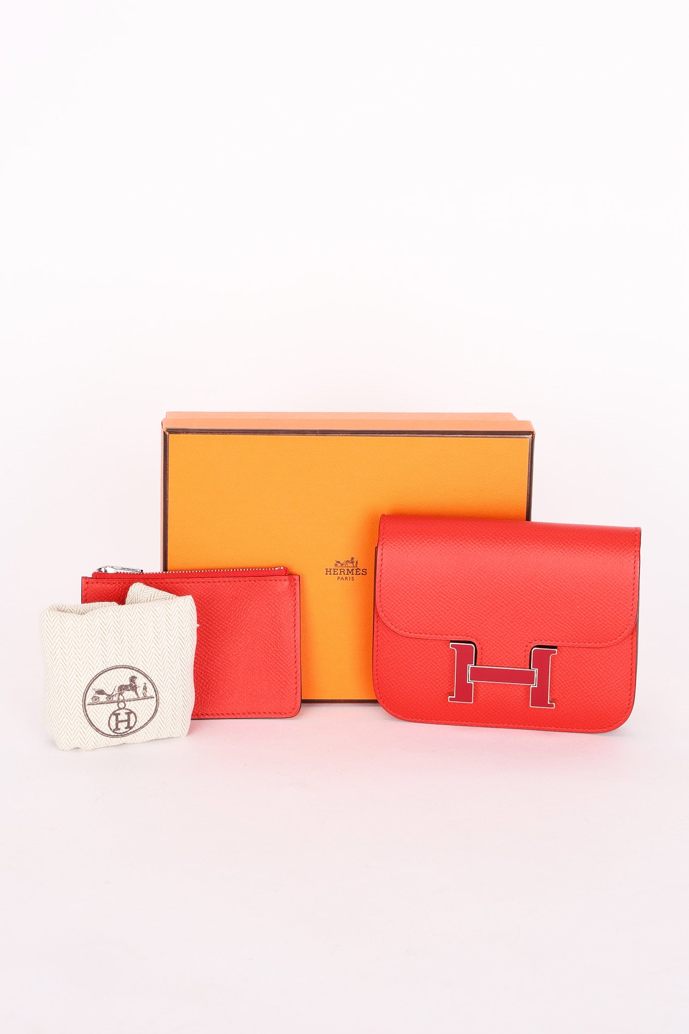 Hermès Constance Slim Wallet Rouge De Coeur Epsom 2021 PHW