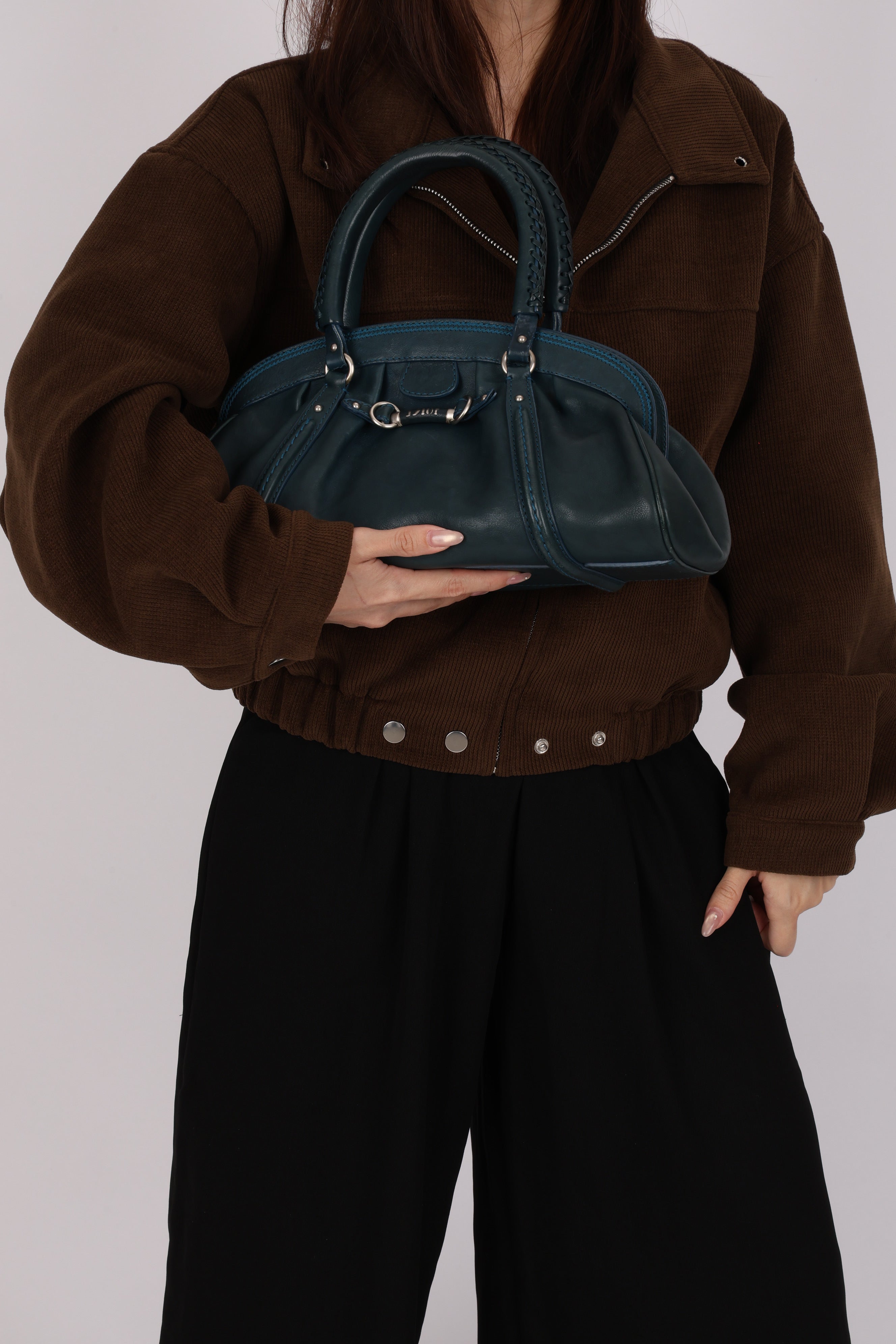 Christian Dior My Dior Frame Bowling Bag Dark Teal 2006