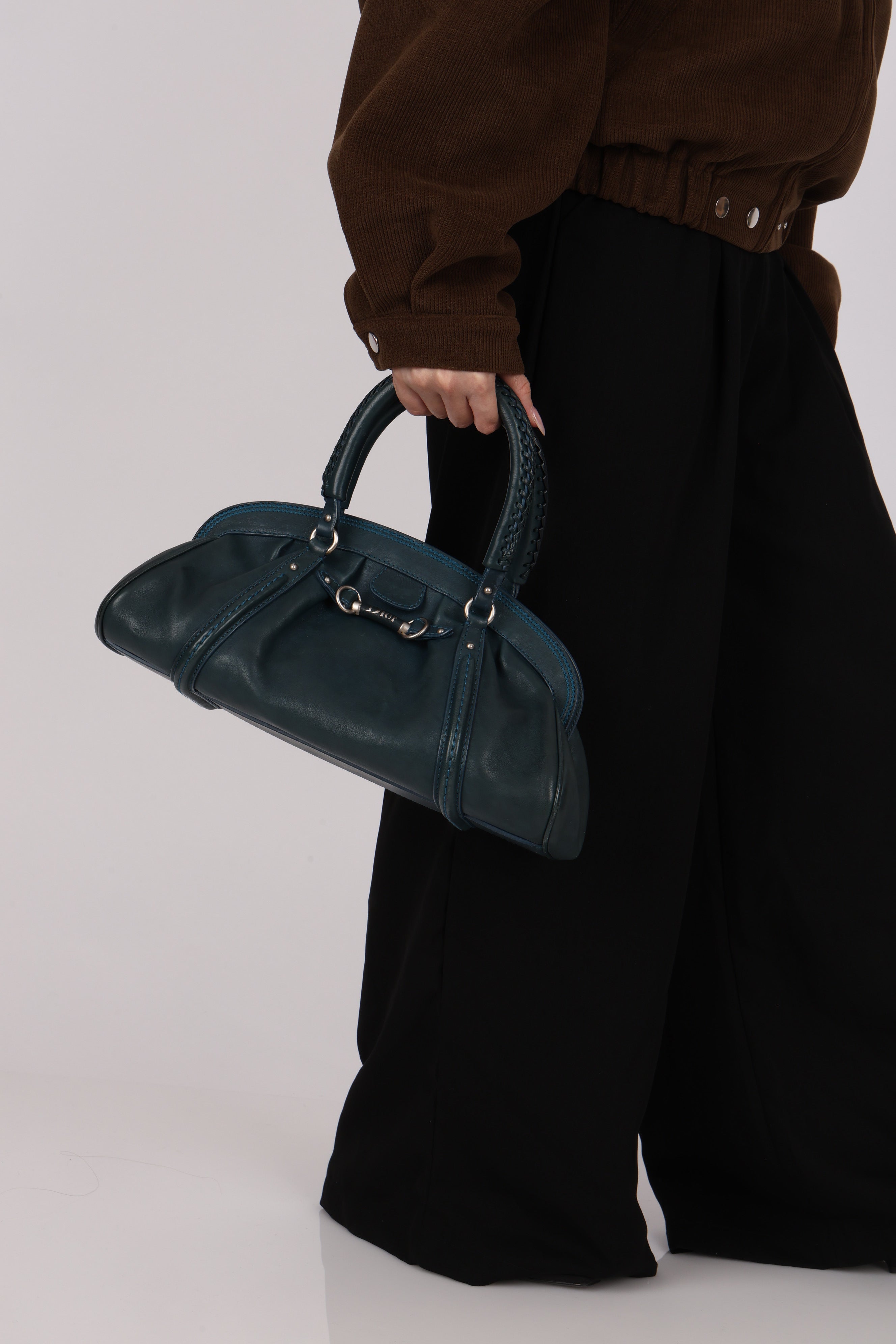 Christian Dior My Dior Frame Bowling Bag Dark Teal 2006