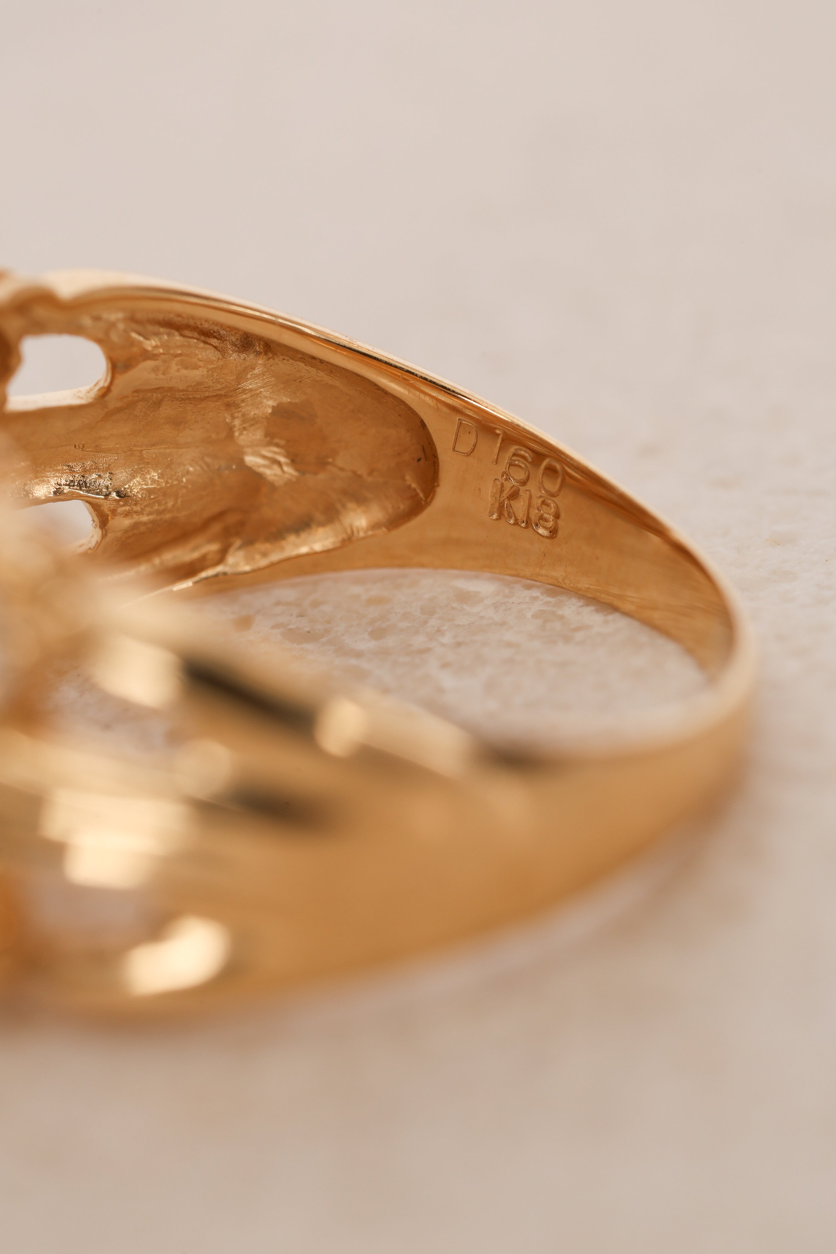 Vintage 1980s 18K Yellow Gold and Diamond Cocktail Cluster Ring, Size US 7.75 - Drop 12