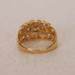 Vintage 1980s 18K Yellow Gold and Diamond Cocktail Cluster Ring, Size US 7.75 - Drop 12