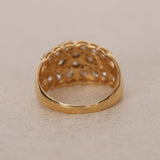 Vintage 1980s 18K Yellow Gold and Diamond Cocktail Cluster Ring, Size US 7.75 - Drop 12