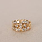 18K Yellow Gold and Diamond Cocktail Cluster Ring, Size US 7.75