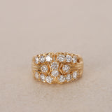 18K Yellow Gold and Diamond Cocktail Cluster Ring, Size US 7.75
