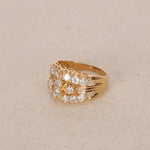 18K Yellow Gold and Diamond Cocktail Cluster Ring, Size US 7.75