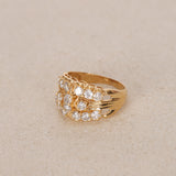 18K Yellow Gold and Diamond Cocktail Cluster Ring, Size US 7.75