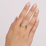 18K Yellow Gold and Diamond Cocktail Cluster Ring, Size US 7.75