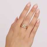 18K Yellow Gold and Diamond Cocktail Cluster Ring, Size US 7.75