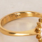 18K Yellow Gold Sapphire and Diamond Halo Ring, Size US 4.5