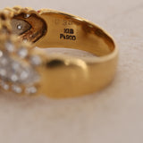 1980s 18K Yellow Gold Aquamarine and Diamond Solitaire Halo Ring, Size US 7.25 - Drop 12