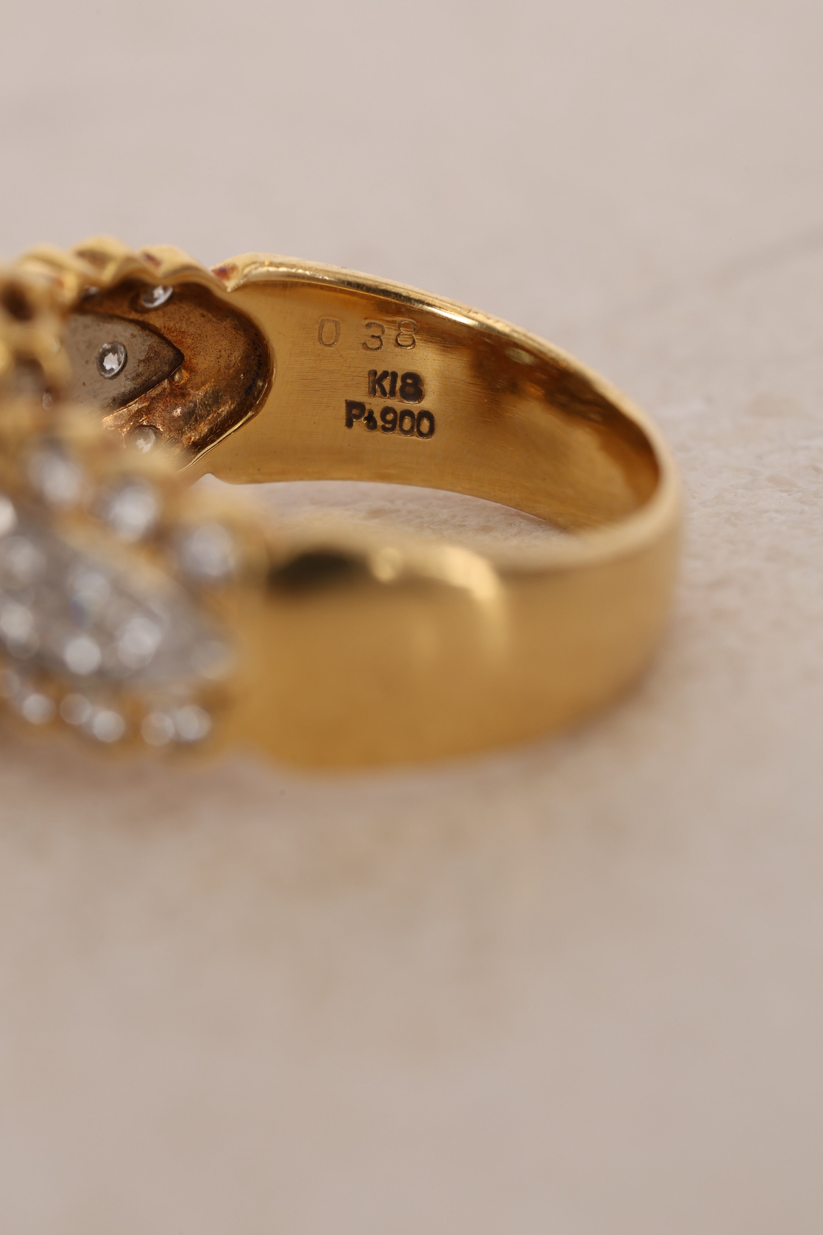 1980s 18K Yellow Gold Aquamarine and Diamond Solitaire Halo Ring, Size US 7.25 - Drop 12
