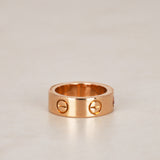 Cartier 18K Rose Gold Sapphire Love Ring, Size US 4