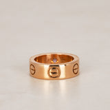 Cartier 18K Rose Gold Sapphire Love Ring, Size US 4