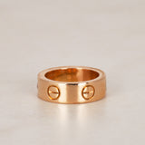 Cartier 18K Rose Gold Sapphire Love Ring, Size US 4