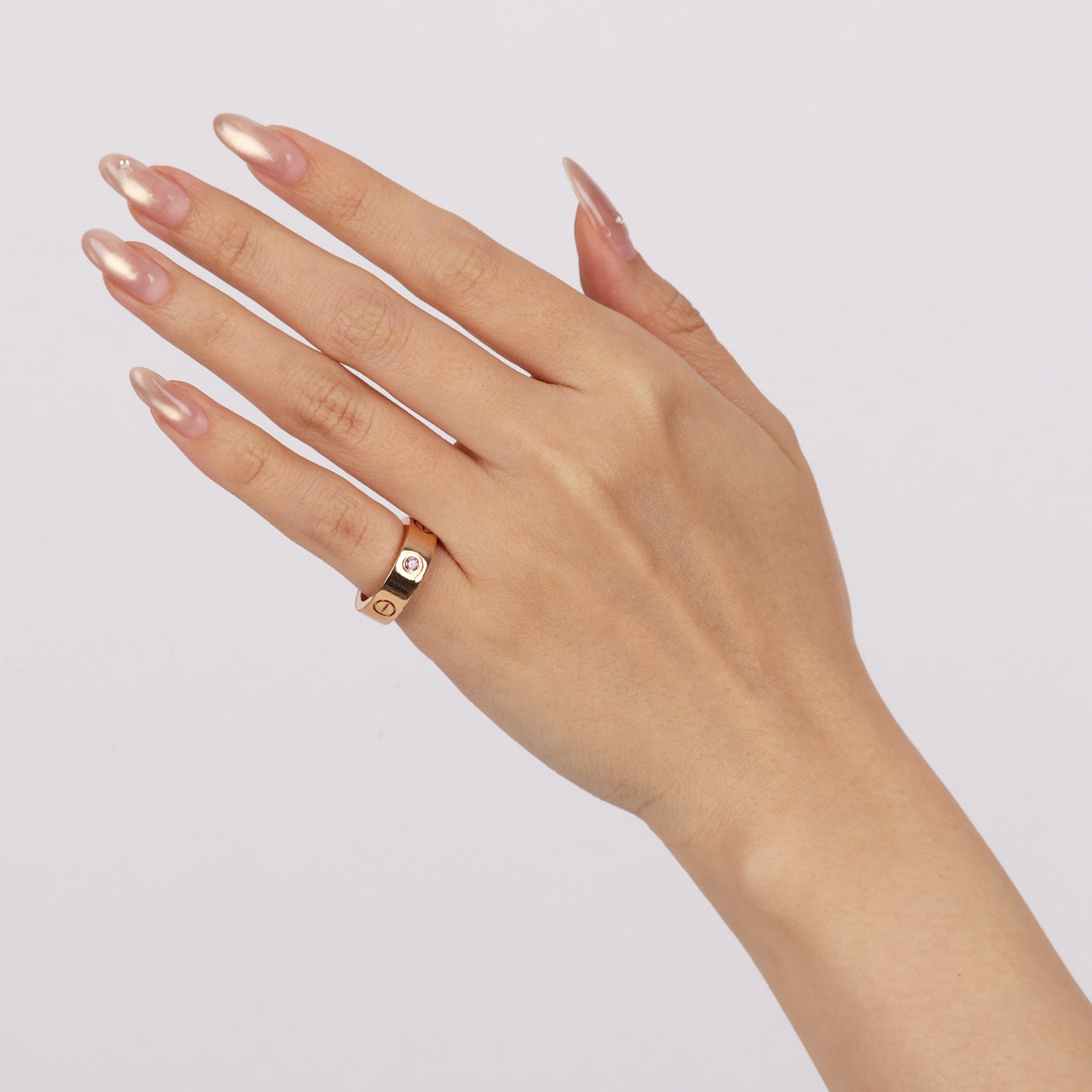 Cartier Rose Gold Sapphire Love Ring, Size US 4