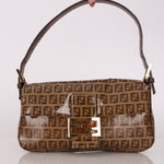 Fendi Zucchino Coated Canvas Baguette Bag