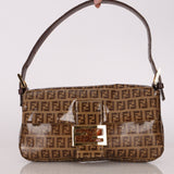 Fendi Zucchino Coated Canvas Baguette Bag