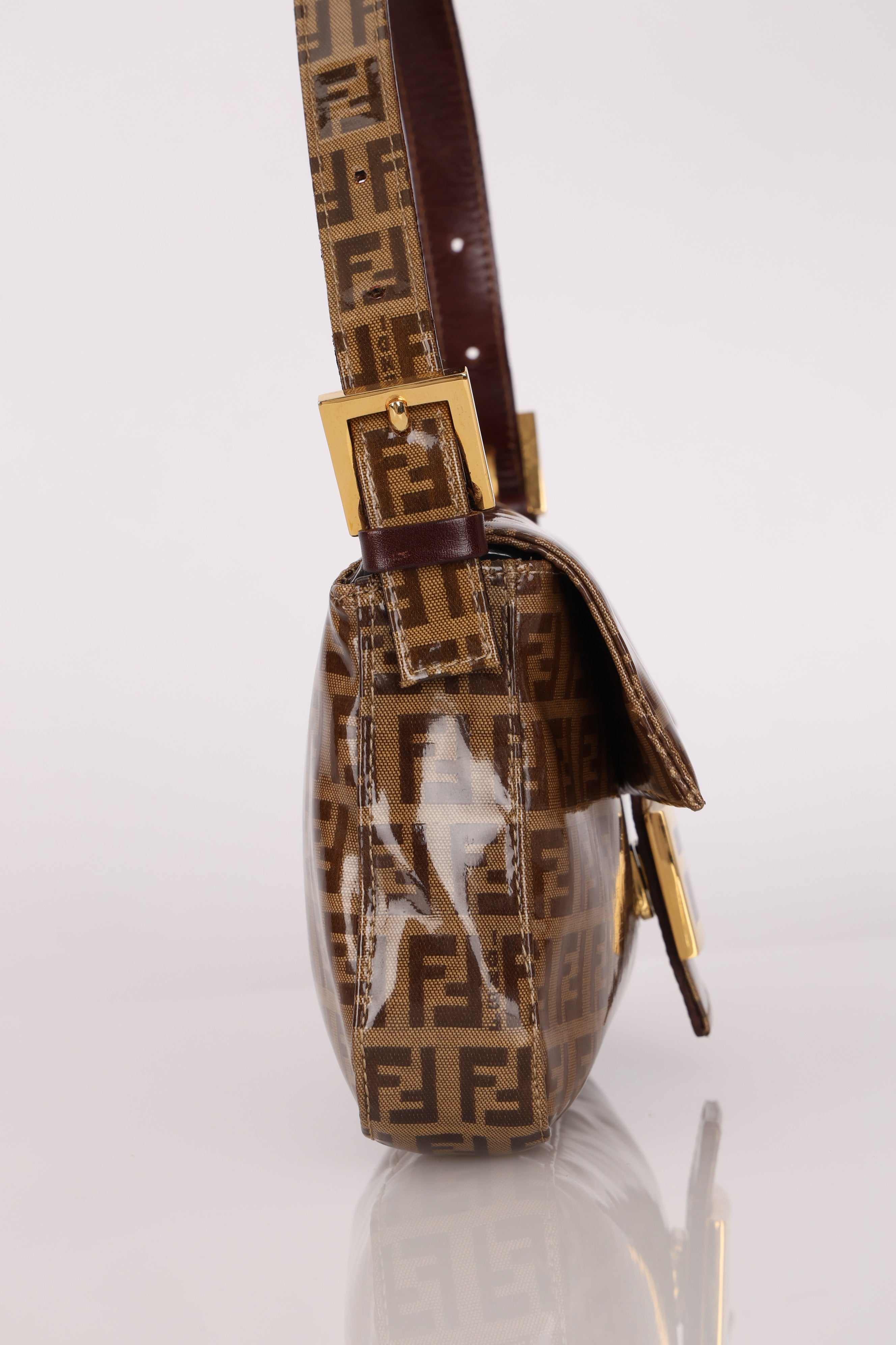 Fendi Zucchino Coated Canvas Baguette Bag