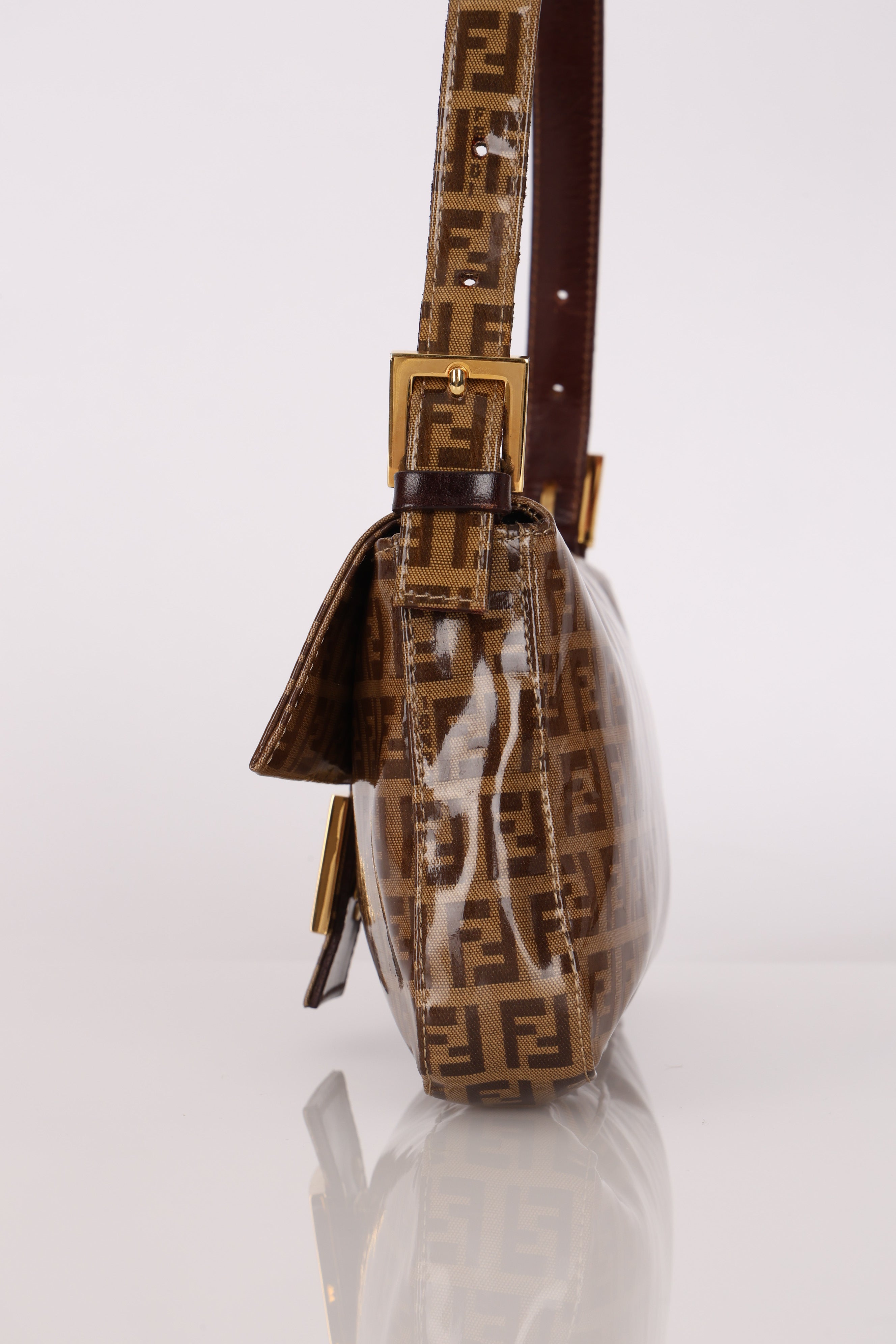 Fendi Zucchino Coated Canvas Baguette Bag