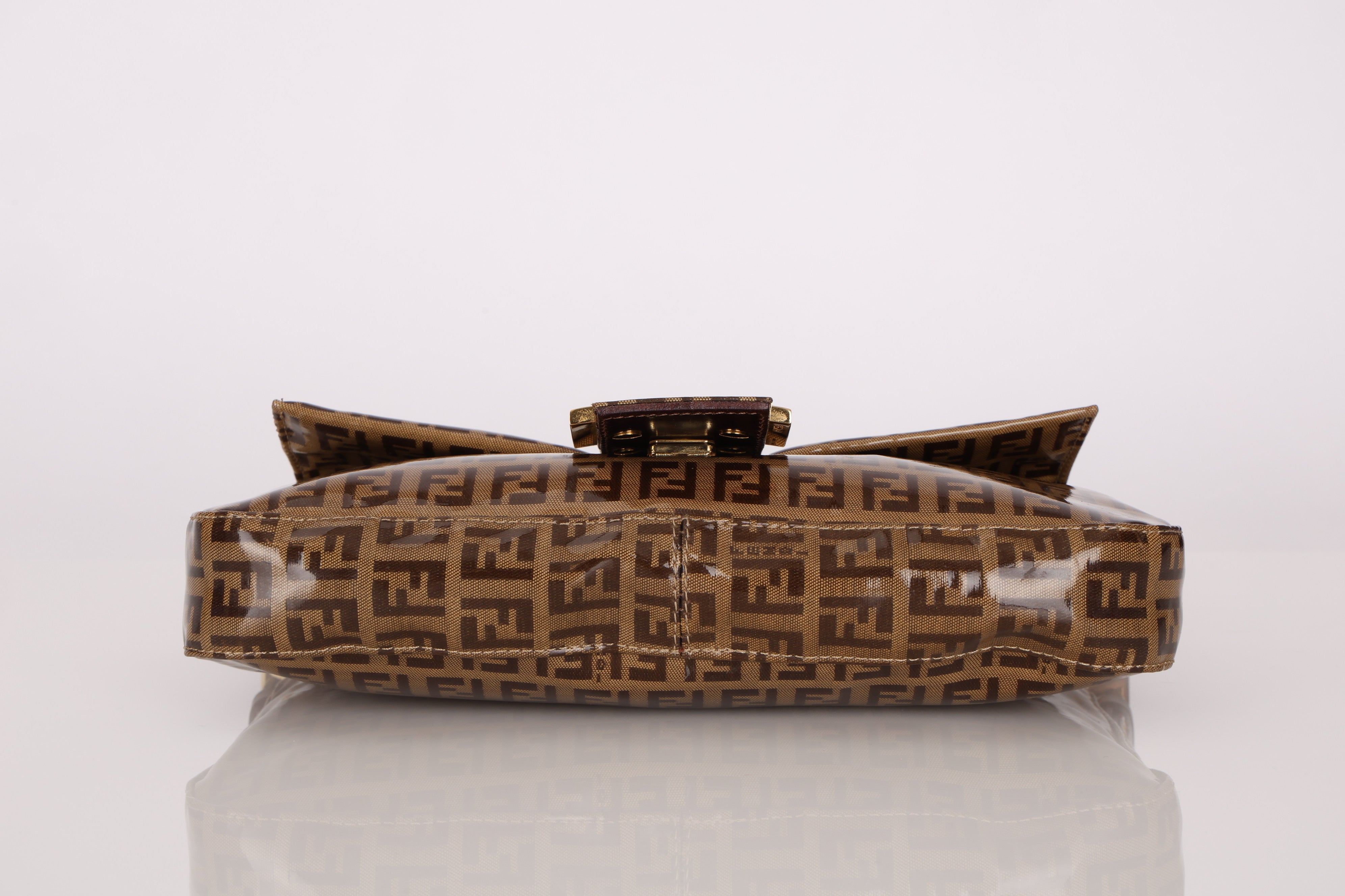 Fendi Zucchino Coated Canvas Baguette Bag