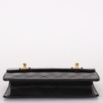 Chanel Double Turnlock Top Handle Bag Black Lambskin 24K GP