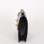 Chanel Double Turnlock Top Handle Bag Black Lambskin 24K GP