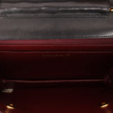 Chanel Double Turnlock Top Handle Bag Black Lambskin 24K GP