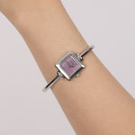 Gucci 1900L Square Stainless Steel Pink Mother of Pearl Face Watch 19mm