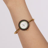Gucci Multicolor Gold Bezel Watch