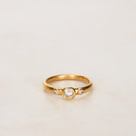 18K Yellow Gold and Diamond Trilogy Ring, Size US 5.75