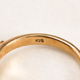18K Yellow Gold and Diamond Trilogy Ring, Size US 5.75
