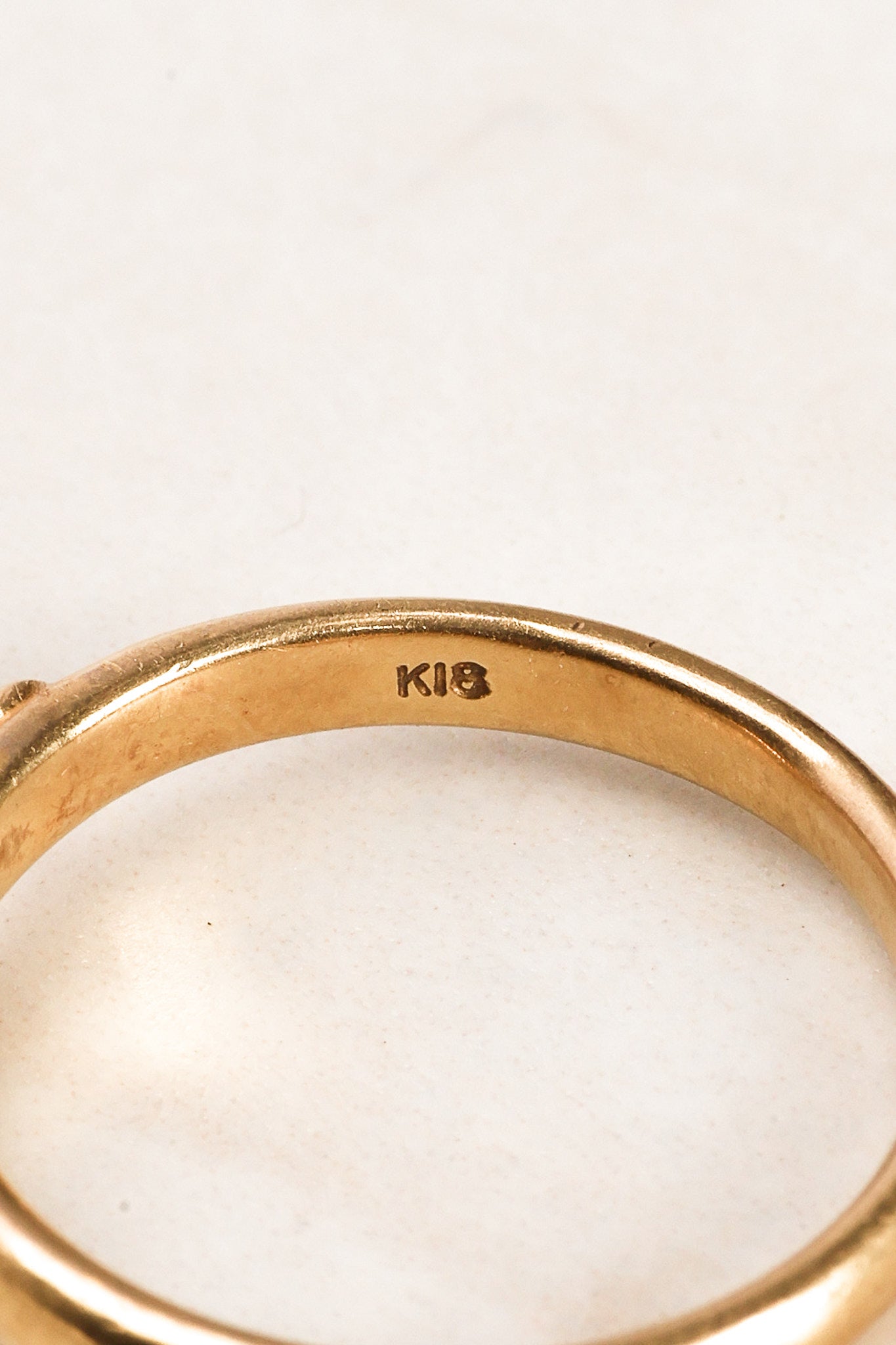 18K Yellow Gold and Diamond Trilogy Ring, Size US 5.75
