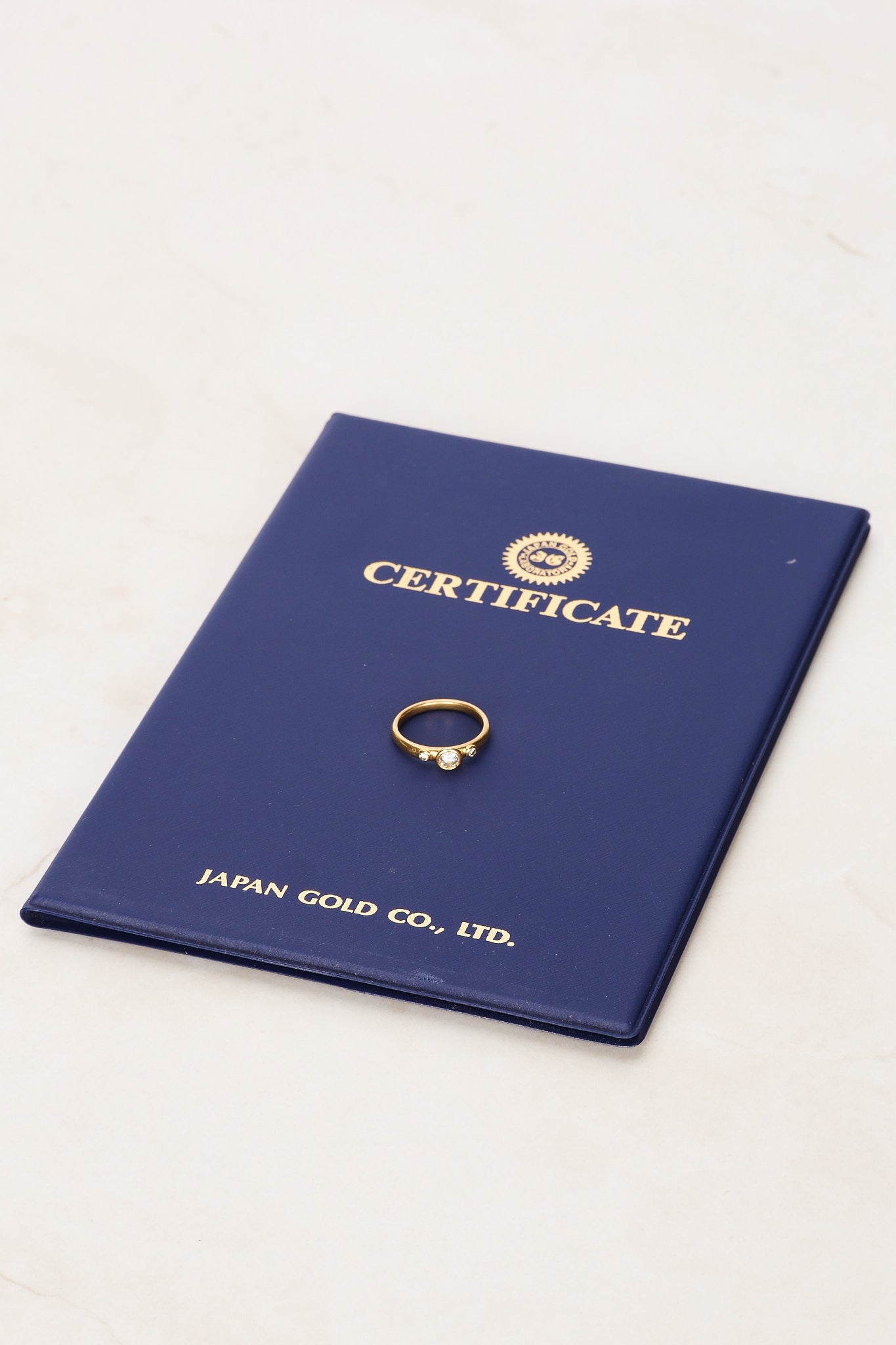 18K Yellow Gold and Diamond Trilogy Ring, Size US 5.75