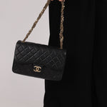 Chanel Westminster Pearl Chain Small Single Flap Black Lambskin 2014 MMHW