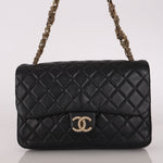 Chanel Westminster Pearl Chain Single Flap Black Lambskin MMHW