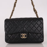 Chanel Westminster Pearl Chain Single Flap Black Lambskin MMHW