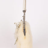 Fendi Fur Kisslock Frame Bag Creme