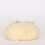 Fendi Fur Kisslock Frame Bag Creme