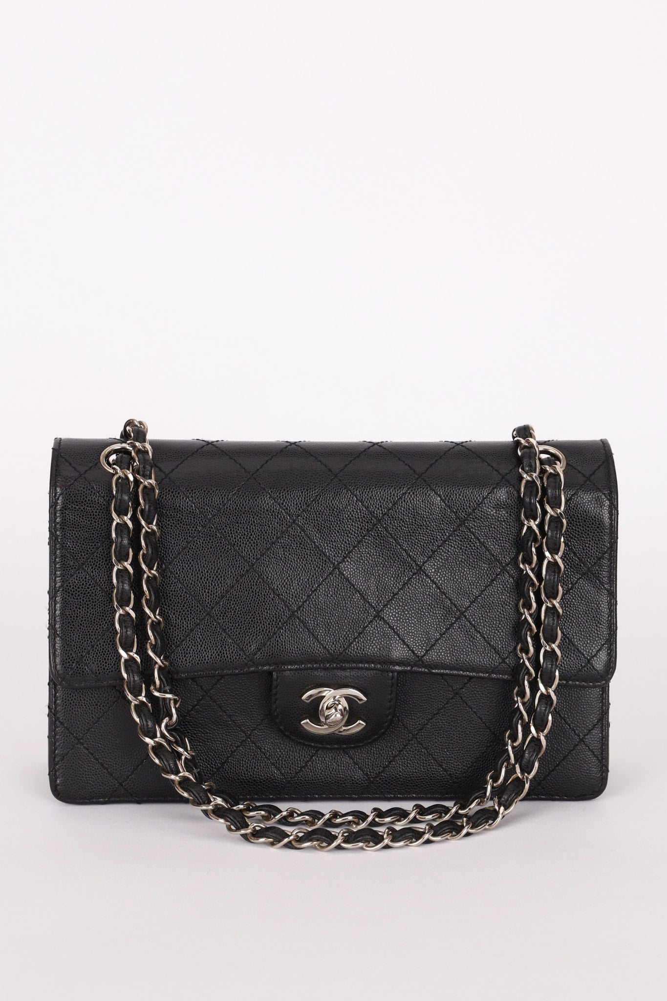 Ultra-Rare Chanel Small Sellier Style Single Flap Black Caviar 1998 SHW
