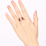 18K Yellow Gold Channel Set Ruby Retro Ring, Size US 6 - Drop 25