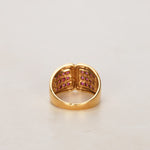 18K Yellow Gold Channel Set Ruby Retro Ring, Size US 6 - Drop 25