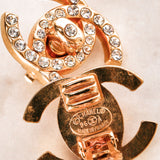 Chanel 1996 Crystal CC Clip-On Earrings 24K GP