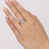 18K Gold Diamond Topaz Ring